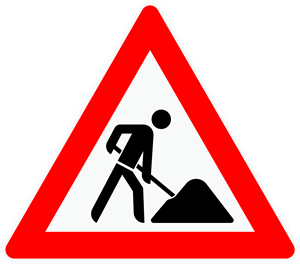 traffic sign for a construction site